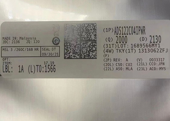 Integrated Circuit Chip ADS122C04IPWR 4 Channel Analog To Digital Converters 16TSSOP