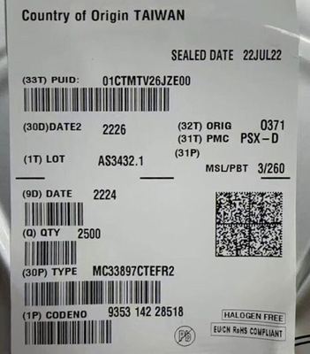 MC33897CTEFR2 Integrated Circuit Chip 500mV Single-Wire Can Transceiver SOIC-14
