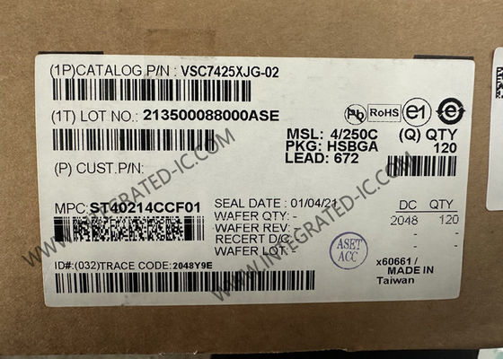 Ethernet IC VSC7425XJG-02 10 Port Managed Layer 2-Ethernet Switch IC with 12 Transceiver BGA-672