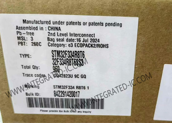 STM32F334R8T6 Microcontroller MCU 32-Bit Single-Core 72MHz 64KB Flash STM32F3 MCU 64-LQFP