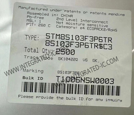 STM8S103F3P6TR Microcontroller MCU 16MHz Mainstream Access Line 8-Bit MCU TSSOP-20