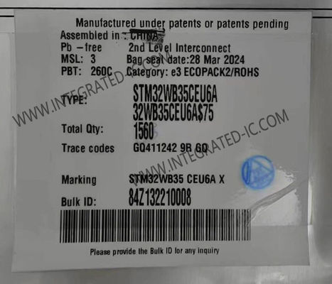 STM32WB35CEU6A Microcontroller MCU 2.4GHz Multiprotocol Wireless 32-Bit MCU