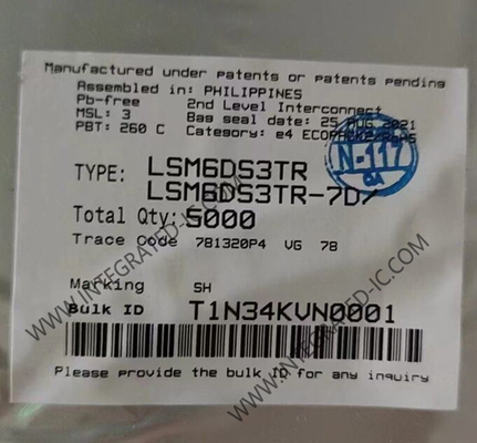 LSM6DS3TR Sensor IC 1.25mA 6-Axis iNEMO Inertial Measurement Unit LGA-14L Package