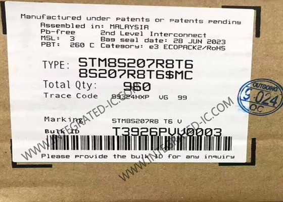 STM8S207R8T6 Microcontroller MCU 8-Bit 24MHz Microcontroller With Integrated EEPROM