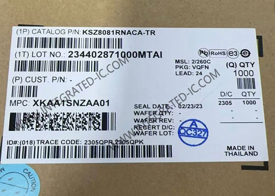 KSZ8081RNACA Ethernet IC 10/100 BASE-TX Physical Layer Transceiver With RMII Support