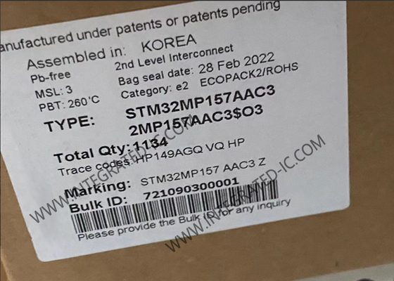 STM32MP157AAC3 ARM Dual Core 32-Bit 209MHz Embedded Microprocessors 361-TFBGA