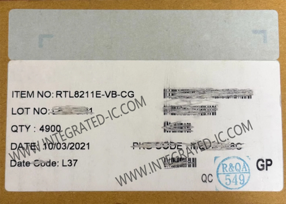 RTL8211E-VB-CG Ethernet IC Integrated 10/100/1000M Ethernet Transceiver QFN48