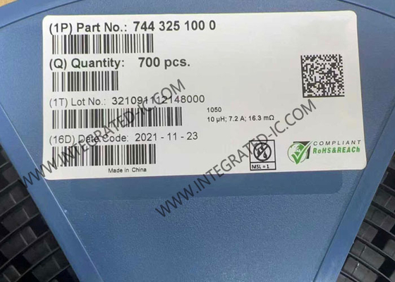 7443251000 Integrated Circuit Chip 7.2A 16.3mΩ 10 µH Shielded Wirewound Inductor