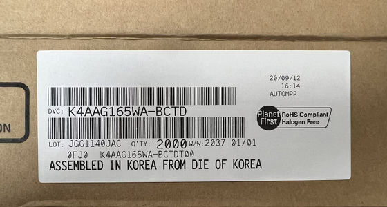 K4AAG165WA-BCTD Memory IC Chip DDR4 DRAM 16Gbit Dynamic Random Access Memory FBGA96