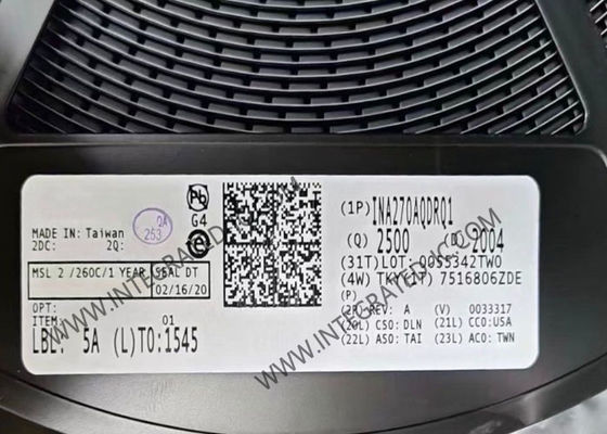 INA270AQDRQ1 Current Sense Amplifier Integrated Circuit Chip with 130 kHz Bandwidth and Wide Common-Mode Range -16V to +80V in SOIC8 Package