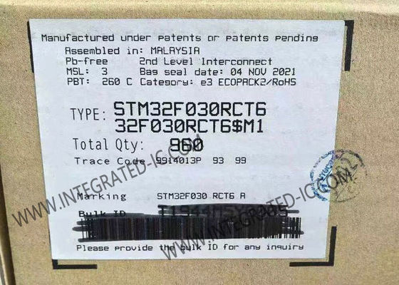 STM32F030RCT6 Microcontroller MCU with 256 kB Flash Memory 48 MHz Clock Frequency and 51 I/O