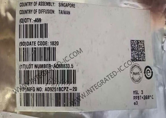 AD9251BCPZ-20 Integrated Circuit Chip 14-Bit 20 MSPS 1.8V Dual Analog-To-Digital Converter
