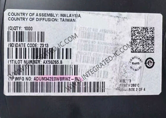 ADUM342E0WBRWZ Integrated Circuit Chip Digital Isolators with 5700Vrms Isolation 150Mbps Data Rate and 2.25V to 5.5V Level Translation