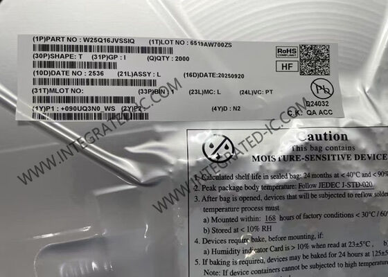 W25Q16JVSSIQ 16Mbit Serial Flash Memory IC Chip with Dual/Quad SPI and 133MHz Clock Frequency