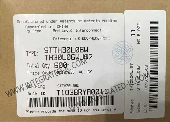 STTH30L06W Integrated Circuit Chip 600V 30A Ultra Fast Recovery Rectifier DO-247-2 Package