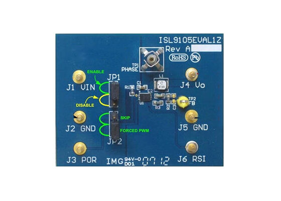 ISL9105EVAL1Z Embedded Solutions 600mA 1.6MHz Synchronous Buck Regulator Evaluation Board