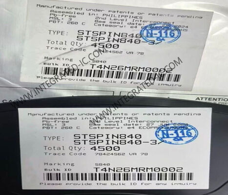 STSPIN840 Integrated Circuit Chip Compact Dual Brushed DC Motor Driver with 1.5 A Output Current and 7V to 45V Operating Voltage