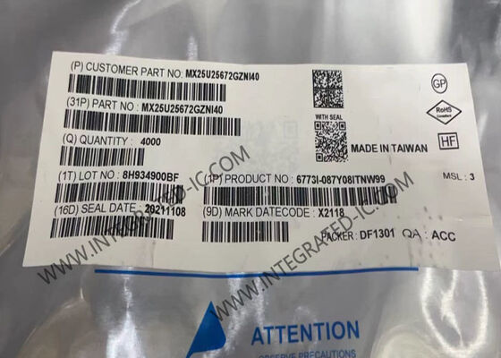 MX25U25672GZNI40 Memory IC Chip 256Mbit MXSMIO Serial NOR Flash Memory IC with 8-WSON Package for Industrial Grade (-40℃ to +85℃)