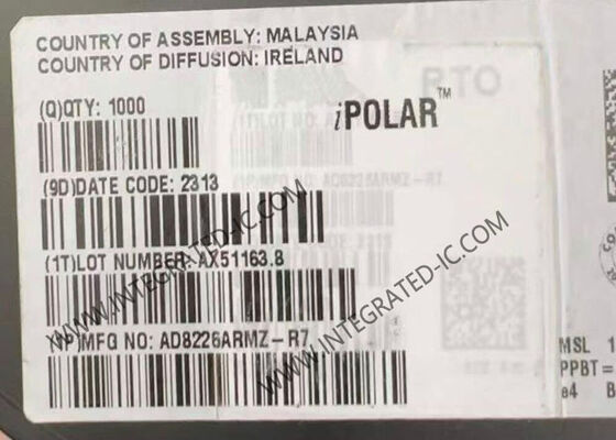 AD8226ARMZ Instrumentation Amplifier IC Chip with Wide Supply Range Rail-To-Rail Output and 1.5 MHz Bandwidth