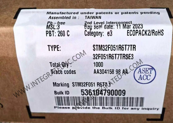 STM32F051R6T7TR Microcontroller MCU 32-Bit ARM Cortex-M0 with 48MHz Speed 55 I/O and 2V to 3.6V Voltage Range