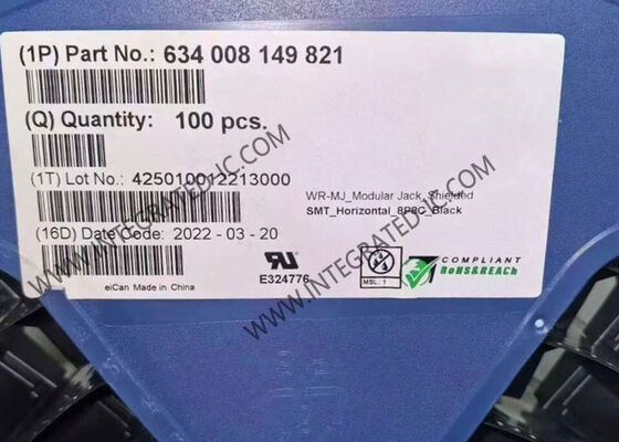 634008149821 Shielded RJ45 Connector with Gold Contact Finish and Surface Mount 8P8C Jack Modular Connector