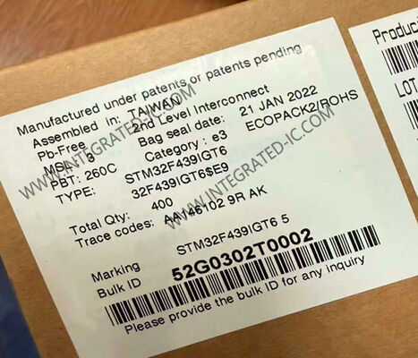 STM32F439IGT6 Microcontroller MCU with LQFP-176 Package, 12-bit ADC, and 3.3V I/O Voltage Embedded Processors Chip