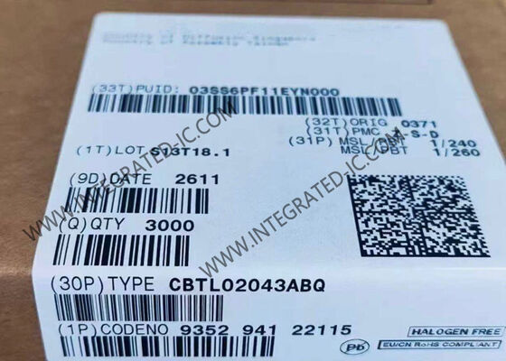 CBTL02043ABQ Integrated Circuit Chip 3.3V Multiplexer/Demultiplexer Switch with 10GHz Bandwidth and Bi-Directional Functionality in DHVQFN20 Package