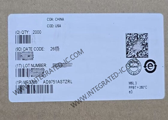 AD9751ASTZ 10-Bit Digital To Analog Converter Integrated Circuit Chip in LQFP-48 Package