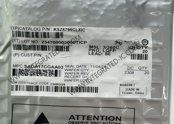 KSZ8795CLXIC Ethernet IC Integrated 5-Port Ethernet Switch LQFP-80 Ethernet Chip