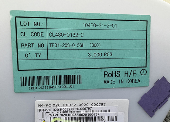 TF31-20S-0.5SH Integrated Circuit Chip Flat Flexible Connectors 20Position 50V