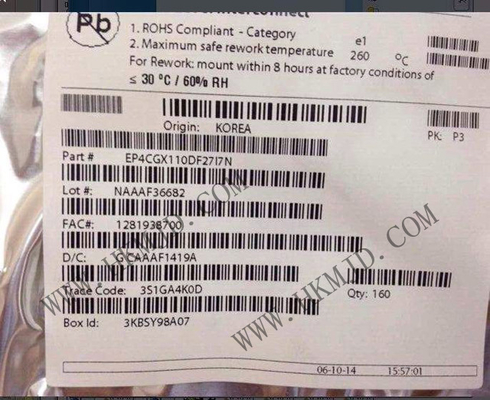 Field Programmable Gate Array EP4CGX110DF27I7N
 393 I/O 200 MHz Cyclone IV GX Embedded FPGA Programmable Logic IC
