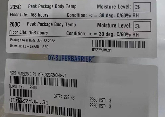 Memory IC Chip MTFC32GAZAQHD-WT 256Gbit FLASH - NAND Memory IC 153-VFBGA