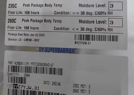 Memory IC Chip MTFC32GAZAQHD-WT 256Gbit FLASH - NAND Memory IC 153-VFBGA