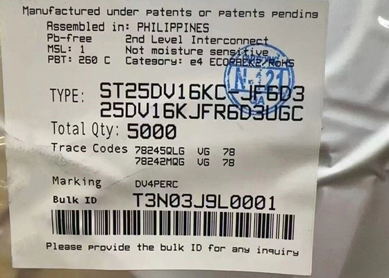 Integrated Circuit Chip ST25DV16KC-JF6D3 13.56MHz RFID Transponder IC UFDFPN-12