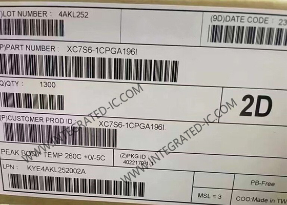Field Programmable Gate Array XC7S6-1CPGA196I 100 I/O Spartan-7 Embedded Field Programmable Gate Array IC 196-TFBGA