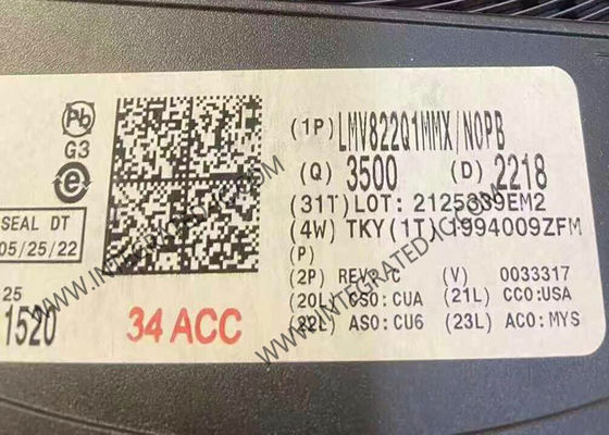 LMV822Q1MMX Integrated Circuit Chip Automotive Dual 5.5V 5.6MHz 40mA RRO Operational Amplifier