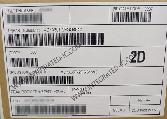 Field Programmable Gate Array XC7A35T-2FGG484C 6.6 Gb/s Artix-7 Field Programmable Gate Array IC 484-BBGA Surface Mount
