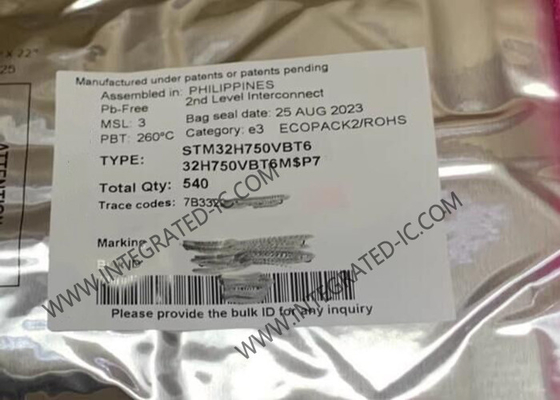 100-LQFP Package STM32H750VBT6 128KB Flash 1MB ARM Microcontrollers-MCU