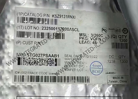 IC Chip KSZ9131RNXI Gigabit Ethernet Transceiver 48-QFN Package Surface Mount