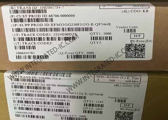 EFM32GG230F512G-E-QFN64 Microcontroller MCU ARM Cortex-M3 32-Bit Microcontrollers