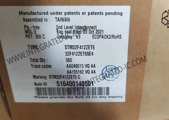 32-Bit Single-Core Surface Mount STM32F412ZET6 Microcontroller IC 144-LQFP