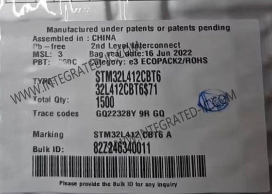 128KB Flash Microcontroller MCU STM32L412CBT6 80MHz Microcontroller Chip LQFP48
