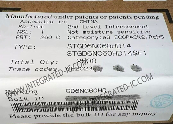 STGD6NC60HDT4 Integrated Circuit Chip 600V N-Channel PowerMESH IGBT Transistors