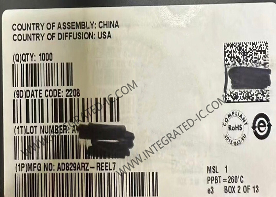 AD829ARZ Integrated Circuit Chip Operational Amplifiers SOIC8 Low Noise Video Op Amp