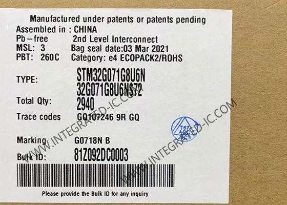 STM32G071G8U6N Microcontroller MCU 32-Bit Arm Cortex-M0+ Microcontrollers UFQFPN-28 High Performance MCUs