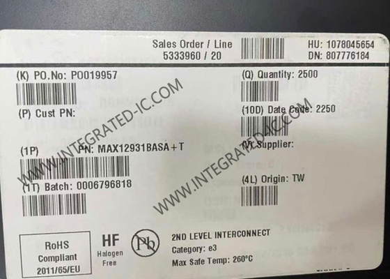 Integrated Circuit Chip MAX12931BASA Two-Channel Low-Power 3kVRMS Digital Isolators