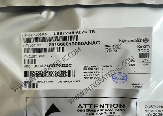 USB2514B-AEZC-TR Integrated Circuit Chip 4 Port USB 2.0 Hi-Speed Hub Controller VQFN36
