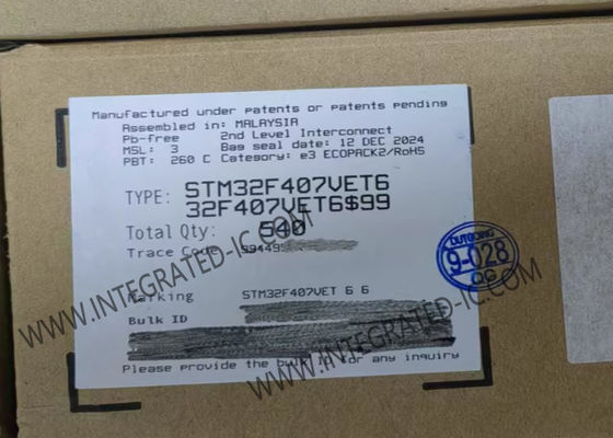 512Kbytes Integrated Circuit Chip STM32F407VET6 168MHz Arm Cortex M4 Core 100LQFP
