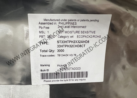 ST33HTPH2X32AHD8 Integrated Circuit Chip SPI Interface Long Term Evolution TPM 2.0 Device