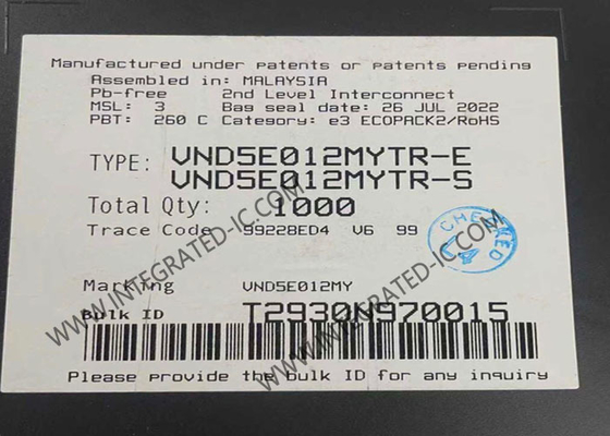 VND5E012MYTR Integrated Circuit Chip 52A Double Channel High-Side Driver PowerSSO-36